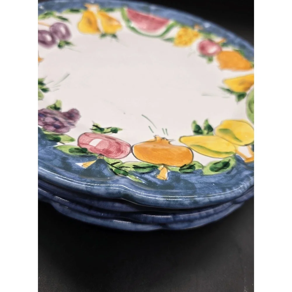 Set/4 Vintage Italian Pottery Procida Vietri 10.25